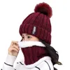 Écharpes, écharpe, gants, ensemble tricoté chaud et chapeau d'hiver pour femmes