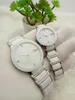 White Ceramic 38 mm 28 mm Couple de montre Rad Centrix Limited Watch Round Wristcs Date Ceramic Black Quartz Movement Luxury Fashion Watches