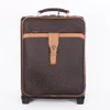 Toppklass Real Calf Leather Travel Bagage Rolling Case Men344G