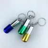 Mini Colorful Aluminium Alloy Removable Pipe Portable Keychains Dry Herb Tobacco Filter Smoking Tube Pill Style Handpipes Cigarette Holder DHL