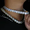 Kedjor anl￤nde m￤n halsband med stora fyrkantiga cz sten aspalterade tung hiphop f￶r silverf￤rg smycken fest f￶delsedagspresent