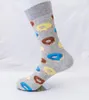 Men's Socks 2022 Colorful Men Combed Cotton Doughnut Food Series Pattern Casual Crew Happy Party Dress Crazy Chaussettes