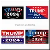 Banner Vlaggen 11 Ontwerpen 4X6Inch Trump 2024 U.S. Algemene Verkiezing Auto Bumper Stickers Huis Raam Laptop Nemen Amerika Terug Sticker Sti Otuyo