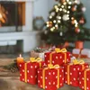 زينة عيد الميلاد صناديق الهدايا DIY تحت شجرة تنورة زخرفة داخلي عطلة حفلة المنزل الفناء