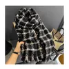 Halsdukar hatt handske set halsduk ny anpassad tryckt checker lyxig Digner Soft Men's and Women's Pashima Shawl Pashmina Cashmere Winter