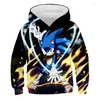 Sweats à capuche pour hommes 3D Printing Sweater Cartoon Hedgehog Sony Small Size Boy Girl Anime Hoodie