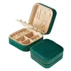 Lagringsflaskor Plush Velvet Travel Jewel Case Organizer Box Small Portable för örhängen