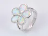 Cluster-Ringe Großhandel Einzelhandel Mode feiner blauer/weißer Feueropal 925 Sterling Splitter Schmuck für Frauen RAL152503