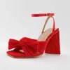 2024 New Summer KarinLuna Super High Heel Bow Comfortable Sweet Office Ladies Sandals Plus Size 44 T221209 34156