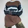 Men's T Shirts 2022 Autumn N Striped Round Neck American Style Contrast Color Long-sleeved T-shirt Pullover Sweater Lose Basic Casual Top