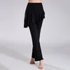 Stage Wear Jupe de danse latine Femmes Pantalons de yoga Divisé Lait Soie Fitness Vêtements carrés