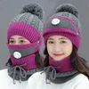 Scarves S Scarf gloves set cap/skull Bt sales soft women's knitted winter hat scarf mask girls warm earmuffs