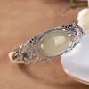 Bangle Vintage Hollow Bracelet с богатыми цветами из пиона великолепные ювелирные украшения женщины