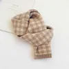 Scarves Hat and glove suit scarf for children in autumn winter new color blocking plaid children's knitted warm wool