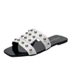 Slippers 2022 Summer Women Fashion Rivet Sandals Outer Wear Flat Shoes Ladies Vrouw Casual