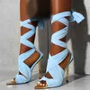 2024 Sandals Women Gladiator Lace Up Sexy High Heels Fashion Ankle Wrap Female Shoes Mature Ladies Party Stiletto T221209 0f7d5