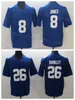 Men Football 8 Daniel Jones Jersey 26 Saquon Barkley Hemp Cinza Drift Smoke Shadow Flag Hifenation Goddess Olive Salute to Service Camo Vapor Rush All Stitched