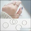 Bandringar 100 ￤kta 925 Sterling Sier Finger for Ladies Girls Simple Personality Twist 1.2mm koreanska ringsmycken YMR551 Drop Deliv OTCCK