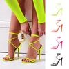 Sandals 11.5CM Fine High Heels Sandals Footwear Cross-tied Ankle Strap Sandals Stripper Women Point Toe Female Sexy Shoes Summer Party T230208