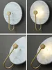 Настенные лампы скандинавские роскошные медные светильники спальня мраморная лампа