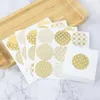 Gift Wrap 4cm Folie Goud Zegelsticker Ronde Transparante patroonreeks Diy Multifunctionele label Bak envelope afdichtingen