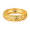 Bangle Annayoyo Trendy peut ouvrir 1pcs Moyen-Orient Arabe Dubai Gold Color Bangles Bracelet For Women African Jewelry Cadeaux