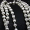 Catene Collana di perle di vetro bianco alla moda Semplice girocollo con perline multistrato Gioielli per feste da donna Regali della mamma