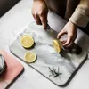 Dinnerware Sets Nordic Minimalist Marbled Ceramic Tray Rectangular Plate Chopping Board Cake Sushi Western Bread Flat