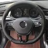 Customized Car Steering Wheel Cover Cowhide Leather Original Steering Wheel Braid For Volkswagen Golf 7 Mk7 New Polo Passat B8