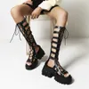 Gladiator 2022 Neue wandelnde Chunky Dropship Trends Comfy Heels Sommer Freizeitplattform Sandalen Schuhe Frauen große Größe 43 T221209 231