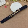 Belts Stretch Waist Lady Fashion Elastic Waistband Dress Adornment For Women Leather Band With Gold Buckle