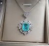 O65K 9XN2 Pendanthalsband Wong Rain 925 Sterling Silver Created Moissanite Paraiba Tourmaline Gemstone Wedding Pendent Halsband Fine Jewelr