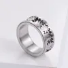 Cluster Ringe Edelstahl Zahnrad Ring für Männer Frauen Silber Farbe Doppelschicht drehbare Braut Sets Mode HipHop Schmuck Acces214Y