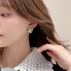 Dos Boucles D'oreilles 2022 Élégant Luxueux Fleur Clip Sur Non Percé Pour Les Femmes Vert Cristal Pétale Boucle D'oreille Bijoux Cadeaux