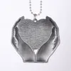 Sublimering metall tomma ämnen ornament hängen hand håller hjärtbildekoration silver grå parti leveranser häng valentiner gåvor