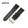 22mm 24mm Man New Top Grade Black Diving Silicone Rubber Watch Bands Strap for Panerai Bands295Z