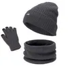 Lenços de lenços de cachecol no inverno malha quente gorro glov masculina chapéu elástico e luvas