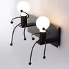 Modern Cartoon Doll Wall Lamp LED Creative Mounted Iron Sconce Living Room children's white wall lamps