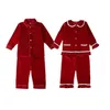 Pyjamas Peter Pan Col Enfants Bouton Rouge Veet Garçon Bébé Vêtements De Nuit Enfants Pyjamas De Noël Ensembles 210915 Drop Livraison Maternité Cl Dhbpr