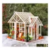 Doll House Accessories DIY Dollhouse Wooden Houses Miniatures for Dolls Furniture Kit Toys Children Gift Sosa Greenhouse LJ201126 DR DHPIT