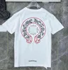 Été Hommes Classique t-shirts Marque Top T-shirts Ch Blanc Pull Court Casual Lettre En Relief Fer À Cheval Sanskrit Croix Motif Designers T-shirts Hip Hop T-shirts Whyf76