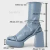 Fashion Sandals High New 2022 Platform Solid Summer Chunky Heels Comfy Walking Women Elegant Modern Office Party Socks Boots T221209 865