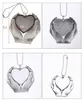 Sublimering metall tomma ämnen ornament hängen hand håller hjärtbildekoration silver grå parti leveranser häng valentiner gåvor