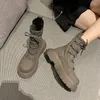 Boots Women 2022 redondo com calcanhar de calcanhar de toe redond