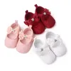 Chaussures princesse pour bébés filles, avec nœud en dentelle, premiers pas à semelle souple, chaussures pour nouveau-nés
