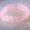 Bracciale elasticizzato in pietra naturale Bracciale con perline di cristallo rosa per regalo di gioielli da donna per ragazze 8 "1 pezzo H013