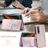 Luxury RFID Blocking Business Flip Cases with S Pen Holder Slot Magnetic Case Kickstand Shockproof PU Leather Hard PC Cover For Samsung Galaxy Z Fold 3 4 5G Fold3 Fold4