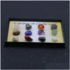 Konst och hantverk 12 typer av naturlig kristall mini -samling GEM Mineral Rock Standard presentlåda Lärande prover Novelparti present Dhjdn
