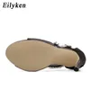 Moda Rhinestone Summer Crystal Women High 11cm Eilyken Heel Shoes Ladies Design Design Party Sandals Aberto Twals T230208 976