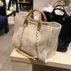 Women Luxury Handbags casual totes Designer Beach Bag Fashion Knitting Purse Shoulder Large capacity plain With Chain Canvas Shopp239u
